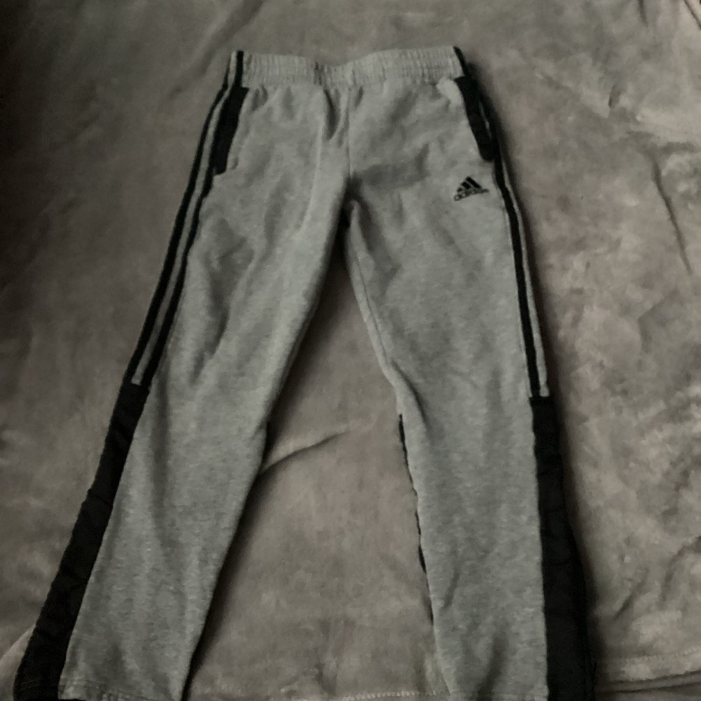 Adidas Kids Gray and Black Joggers
